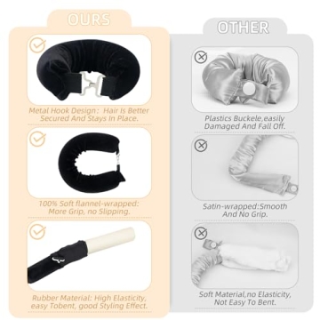 Luckybear Jumbo Heatless Curler for Effortless Curls