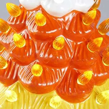 Ceramic Tabletop Tree for Halloween, Thanksgiving - Candy Corn Large