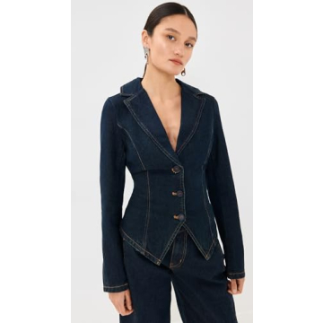 Chic Lioness Women's Banks Crop Blazer - Indigo Denim