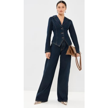 Chic Lioness Women's Banks Crop Blazer - Indigo Denim