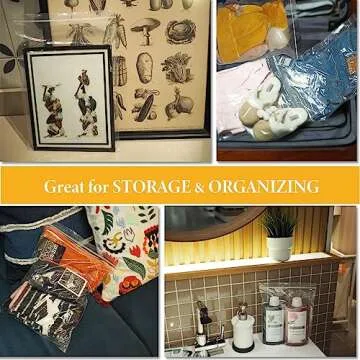 UFCOELPT-11×14 Large Plastic Reclosable Bags 100 Count, 2 mil, 1.5 Gallon Size Zip Storage Bag for Household, Kitchen, Clothing, Arts&Crafts Packing and Shipping