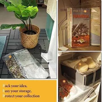 UFCOELPT-11×14 Large Plastic Reclosable Bags 100 Count, 2 mil, 1.5 Gallon Size Zip Storage Bag for Household, Kitchen, Clothing, Arts&Crafts Packing and Shipping