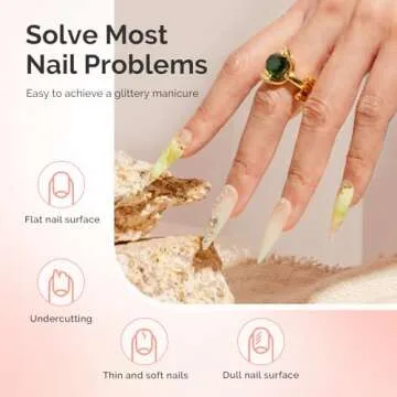MelodySusie Builder Nail Clear Base Gel Builder Gel for Nails Thickening, Soak Off UV Gel,Extension Gel Rhinestone Nail Glue Gel in a Bottle for Nail Art Design Gift for Women