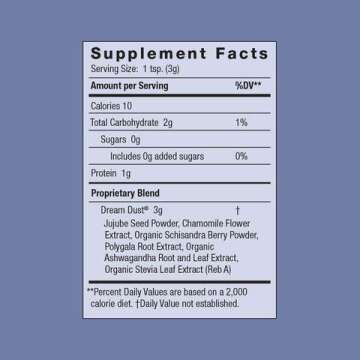 Dream Dust by Moon Juice - Tranquil Rest - Natural Adaptogenic Powder Supplement - Ashwagandha, Chamomile, Jujube, Polygala & Schisandra - Vegan, Non-GMO, Gluten-Free (1.5oz)