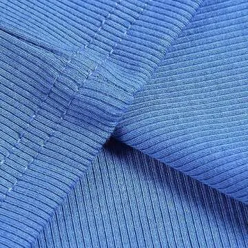 Artfish Women's Sleeveless Shirt Ribbed Fitted Scoop Neck Basic Long Crop Tank Top Square Cotton Royal Blue, M