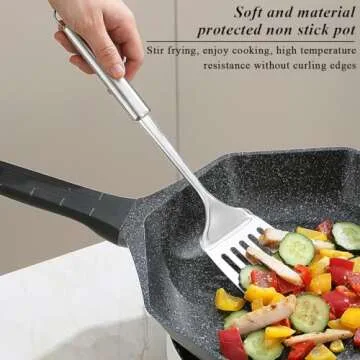 Stainless Steel Spatulas Set, ReaNea Silver Slotted Turner, Solid Turner, Heavy Duty Sturdy Kitchen Spatula High Heat Resistant, Ideal Cookware for Fish,Eggs,Pancakes, Dishwasher Safe, Easy to Clean