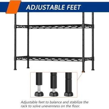 4-Shelf Adjustable Heavy Duty Storage Shelving Unit, Metal Organizer Wire Rack for Laundry Bathroom Kitchen Pantry Closet, Black