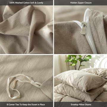 MooMee Queen Bedding Duvet Cover Set in Soft Cotton