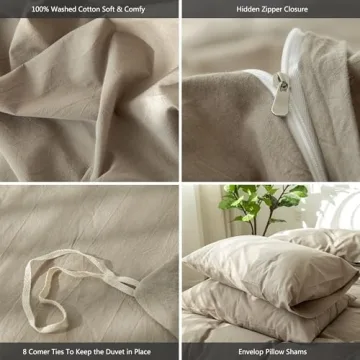 MooMee Queen Bedding Duvet Cover Set in Soft Cotton