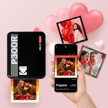 KODAK Mini 3 Retro 4PASS Portable Photo Printer (3x3 inches) Initial 8 Sheets + 60 Sheets Bundle, White