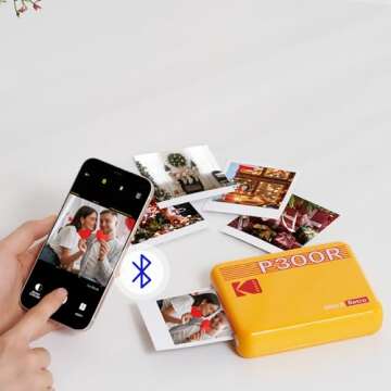 KODAK Mini 3 Retro 4PASS Portable Photo Printer (3x3 inches) Initial 8 Sheets + 60 Sheets Bundle, White