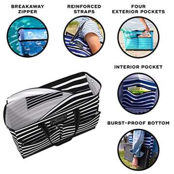 SCOUT BJ Bag - Large Utility Tote with Zipper & 4 Pockets for Organizing