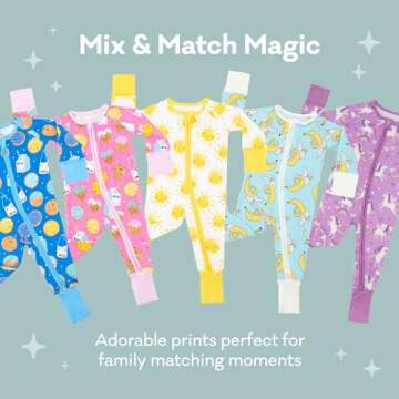 Little Sleepies Zipper Pajamas for Baby Boys & Baby Girls, Viscose Derived from Bamboo Toddler PJs, Snug Fit, 2-Way Zipper