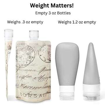 BORSALI Travel Bottles for Toiletries, TSA Approved 3 oz Travel Size Containers for Liquids, Flat Re...