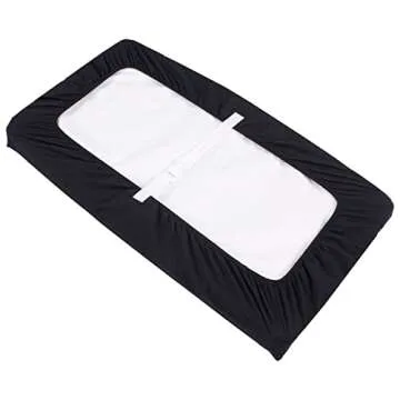 CaSaJa Black Diaper Changing Pad Cover with Strap Holes Set of 3, Snug Fit 4-Sided Contoured Changing Table Pad 16x31 16x32, Fitted Change Pad Sheet for Baby Boy, 100% Silky Soft Microfiber