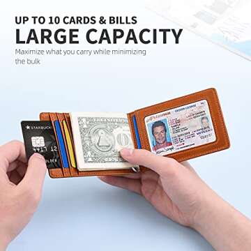 Zitahli Wallet for Men - 6 Slots, ID Window - Slim Classic Design with RFID Blocking