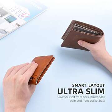 Zitahli Slim Wallet - RFID Blocking, Classic Design for Men