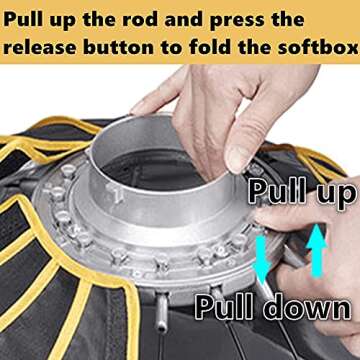 NiceFoto LED 35inch/90cm Quick Set-up Folding Deep Parabolic Umbrella Softbox Photography Studio SoftBox with Grid Carry Bag 90cm for Photo Studio Lighting Flash for Nicefoto,falconeyes