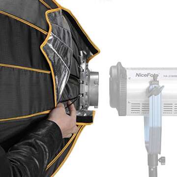 NiceFoto LED 35inch/90cm Quick Set-up Folding Deep Parabolic Umbrella Softbox Photography Studio SoftBox with Grid Carry Bag 90cm for Photo Studio Lighting Flash for Nicefoto,falconeyes