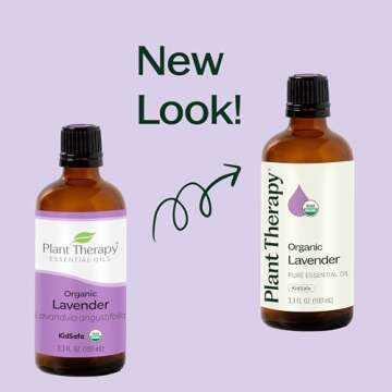Plant Therapy Organic Lavender Essential Oil 100% Pure, USDA Certified Organic, Undiluted, Natural Aromatherapy, Therapeutic Grade 10 mL (1/3 oz)