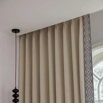Elegant Cream Cotton Linen Blackout Curtain Panels