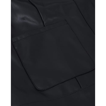 LifeShe Faux Leather Jackets Women Button Down Cropped Moto Biker PU Outerwear Coat Fall Fashion Outfits