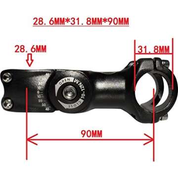 ZHIQIU -60-+60 Degree 90mm 100mm 110mm Adustable Stem Bike Fork Extender Bicycle Handlebar Rise Clamp Adaptor MTB Road Fixed Gear Aluminium Alloy Head Up Adapter Flexible (28.6MM*31.8MM-90MM)