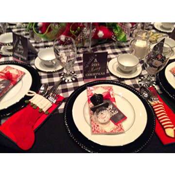 Premium Plastic Disposable Tablecloths - Roll of 12 Black Covers - Durable 54" x 108" Rectangle Table Cloth for Parties, Holidays. Used for Dinners, Weddings, Thanksgiving, potlucks, Craft and More!