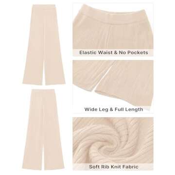 GRAPENT Cute Pants for Women Fall Outfits Women Trendy Women Loose Pants High Waisted Wide Leg Pants for Women Womens Wide Leg Pants High Waist Light Beige Size Large US Size 12 to Size 14