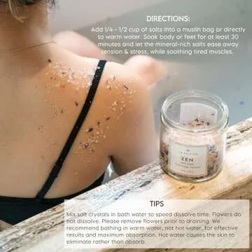 LA SALT CO Aromatherapy Bath Salt Soak, Zen | Mineral-Rich Himalayan Pink Salt & Magnesium Chloride, Sweet Orange, Lemon, Patchouli, Lavender & Peppermint | 16 oz