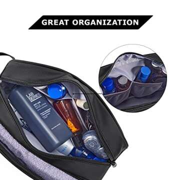 BAGSMART Toiletry Bag for Men, Travel Toiletry Organizer Dopp Kit Water-resistant Shaving Bag for To...