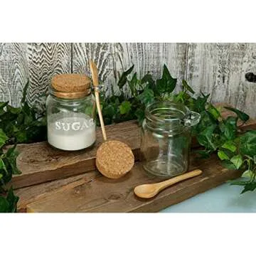 250ml Elegant Glass Storage Jar with Spoon and Cork