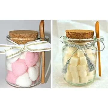 250ml Elegant Glass Storage Jar with Spoon and Cork