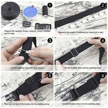 BTNOW 15 Set Buckles and Nylon Straps for DIY Crafts