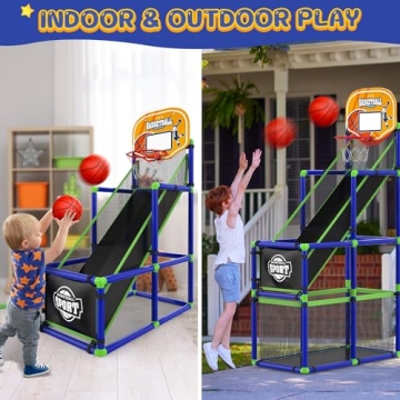 EagleStone Toddler Arcade Basketball Hoop for Kids