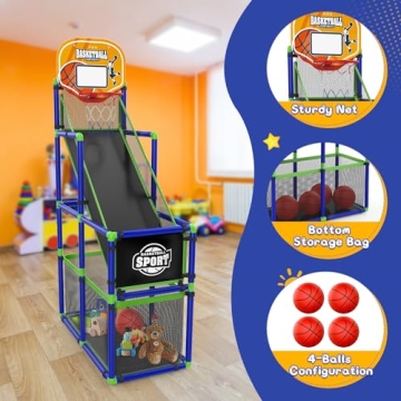 EagleStone Toddler Arcade Basketball Hoop for Kids