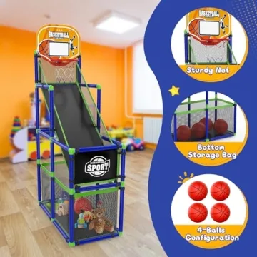 EagleStone Toddler Arcade Basketball Hoop for Kids