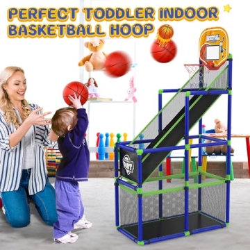 EagleStone Toddler Arcade Basketball Hoop for Kids
