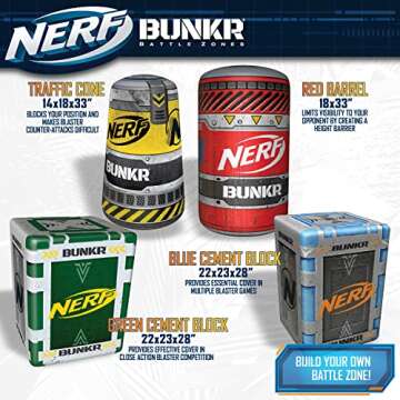 BUNKR Battle Zones Nerf Competition Inflatable Pack of 4