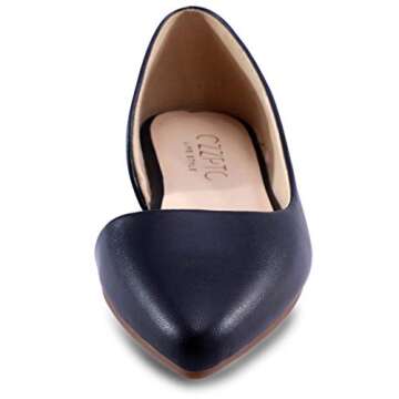 HSYZZY Women Flat Shoes Leather Slip On Comfort Casual Pointed Toe Ballet Flats Black