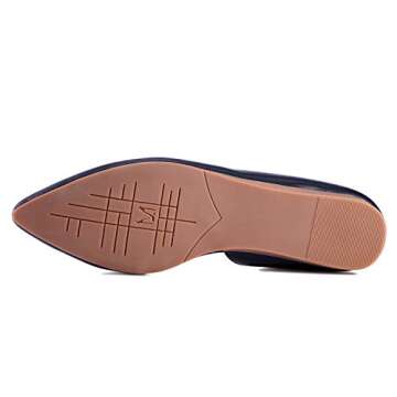 HSYZZY Women Flat Shoes Leather Slip On Comfort Casual Pointed Toe Ballet Flats Black