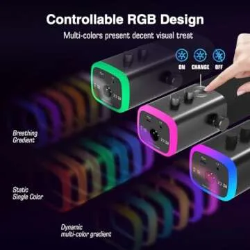 FIFINE Gaming Microphone and Low Profile Arm Stand Bundle, XLR/USB Dynamic Mic with Mute Button, RGB Light, Desktop Stand, Adjustable Boom Arm Kit with Screw Adapter for Streaming Studio (AM8+BM88)