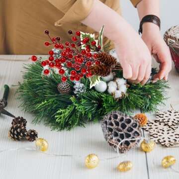 GoClimber 12 Pack Red Berry Christmas Picks for DIY