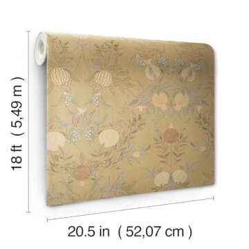 NuWallpaper Chris Loves Julia x Melograno Wheat Peel and Stick Wallpaper, CJS6318