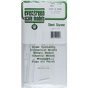 Evergreen Scale Models Styrene Sheet Odds & Ends EVG9002 Plastic Building Supplies, 3 pieces