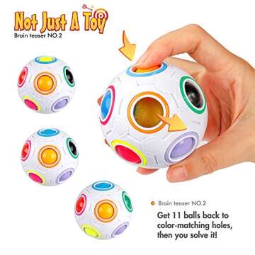 Coogam Cubes Brain Teaser Puzzle Toys, 3x3 Speed Cube, Rainbow Puzzle Ball, Money Maze Box,Snake Cube IQ Games Christmas Party Favor Gift for Kids and Adults, Boy, Girl