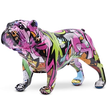 Colourful Graffiti Bulldog Sculptures - Unique Home Decor