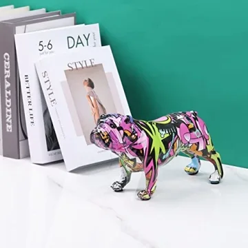 Colourful Graffiti Bulldog Sculptures - Unique Home Decor