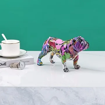 Colourful Graffiti Bulldog Sculptures - Unique Home Decor