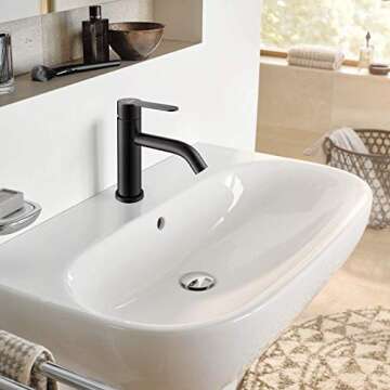AMAZING FORCE Black Bathroom Faucet Black Single Hole Bathroom Sink Faucet Single Handle Matte Black...